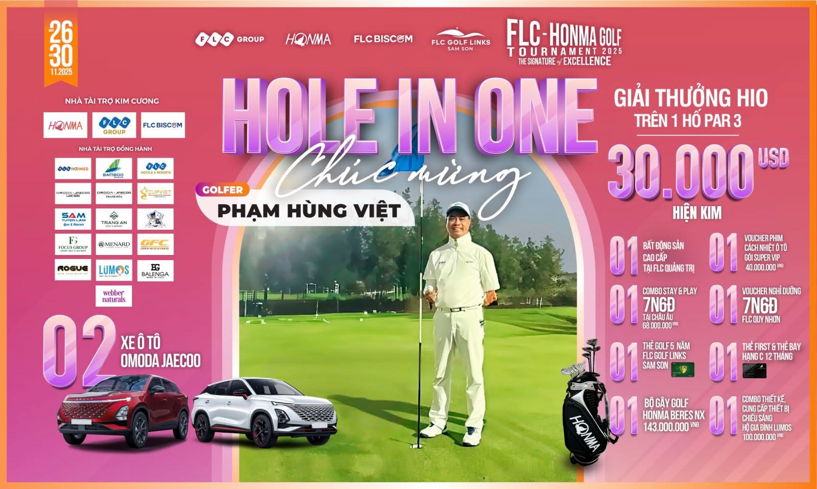Phạm Hùng Việt dành HIO bạc tỷ tại FLC x Honma Golf Tournament 2025