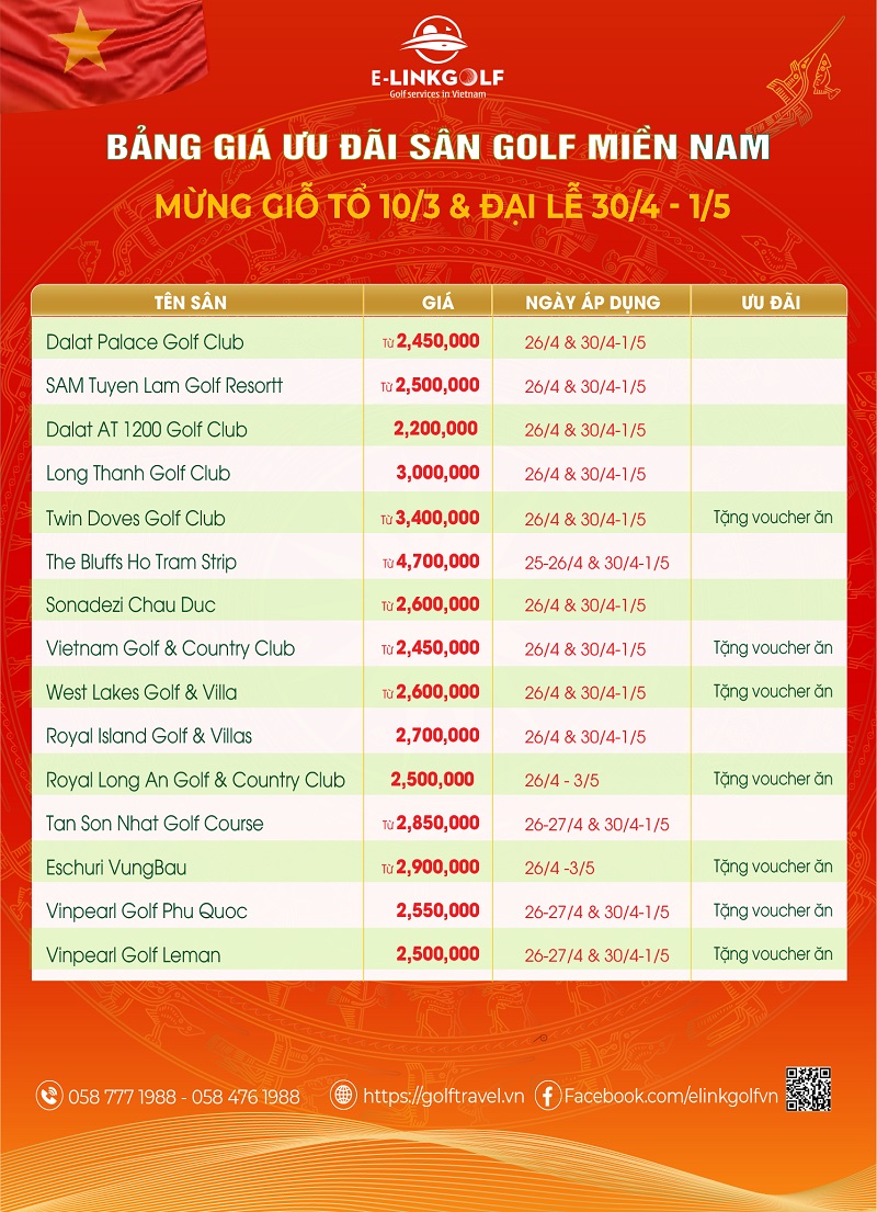 giá chowi9 golf miền nam 30/4