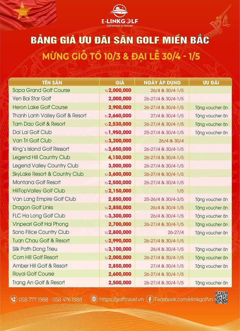 gia choi golf mien bac 30/4