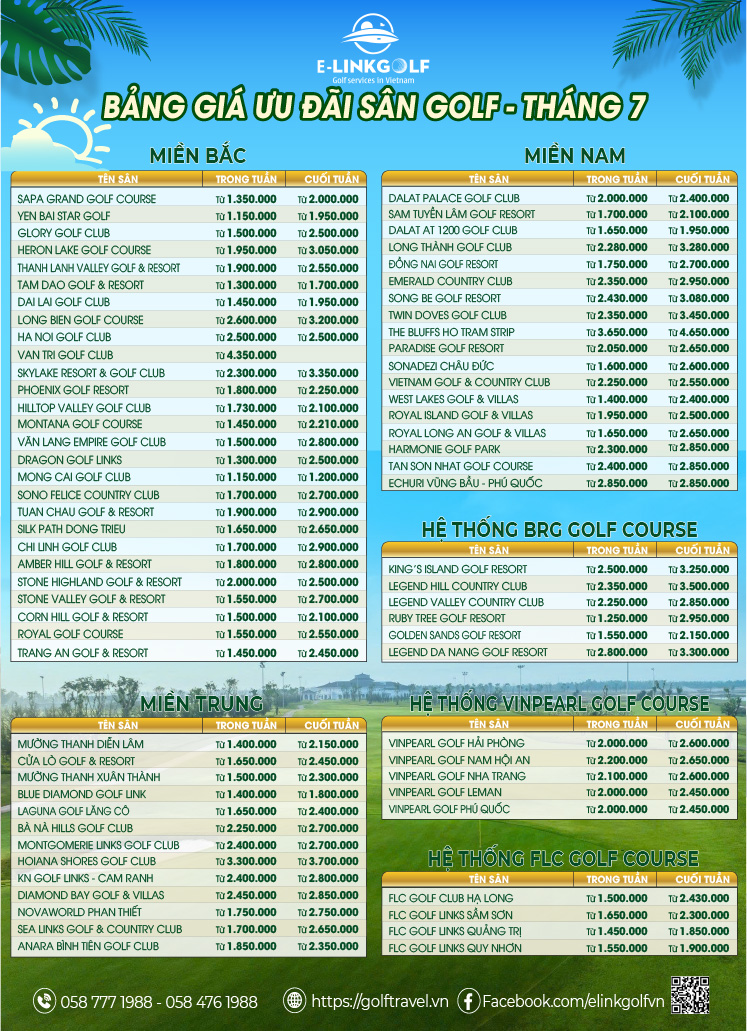 gia san golf viet nam thang 7