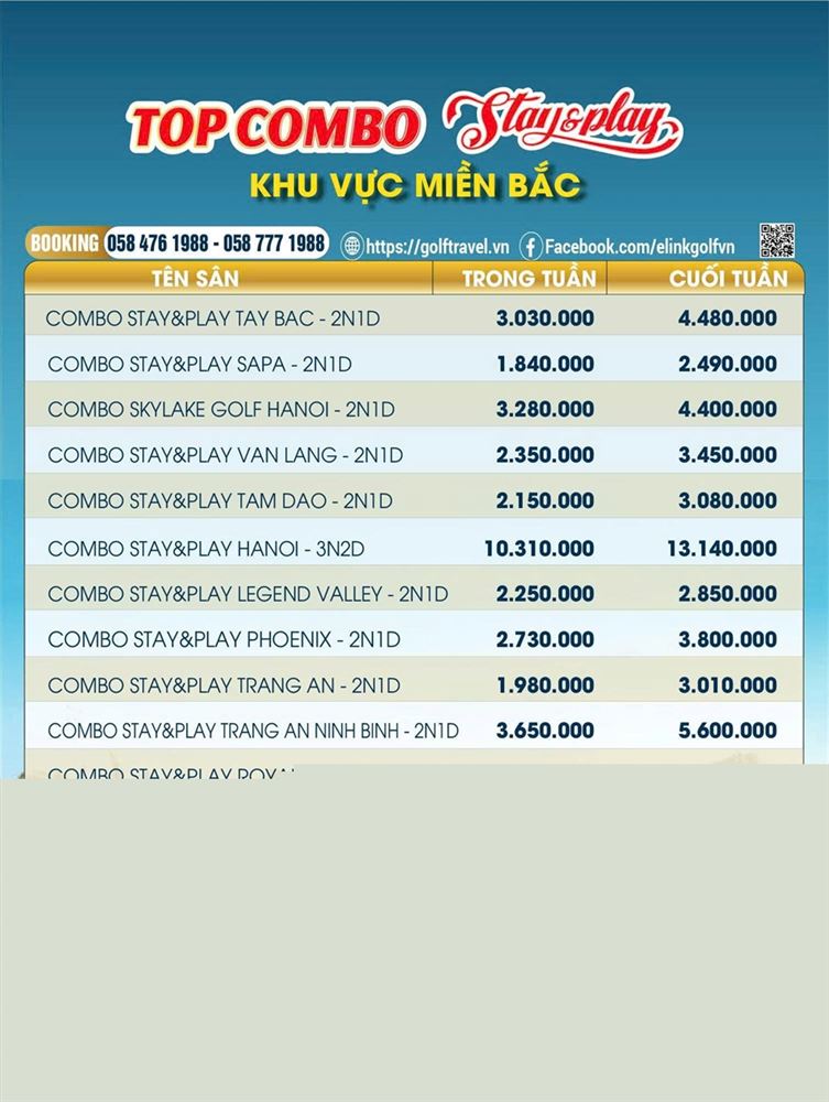 Top combo chơi golf nghỉ dưỡng HOT tháng 12